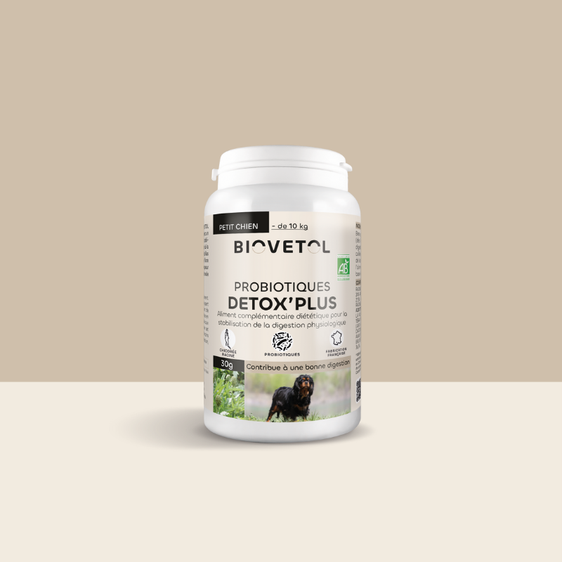 Probiotiques DETOX'PLUS chien -10kg bio