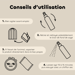 Spray assainissant cage oiseaux bio