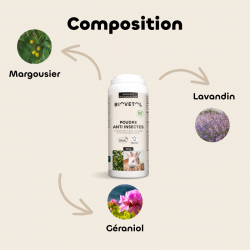 Poudre anti-insectes rongeurs et petits mammifères bio