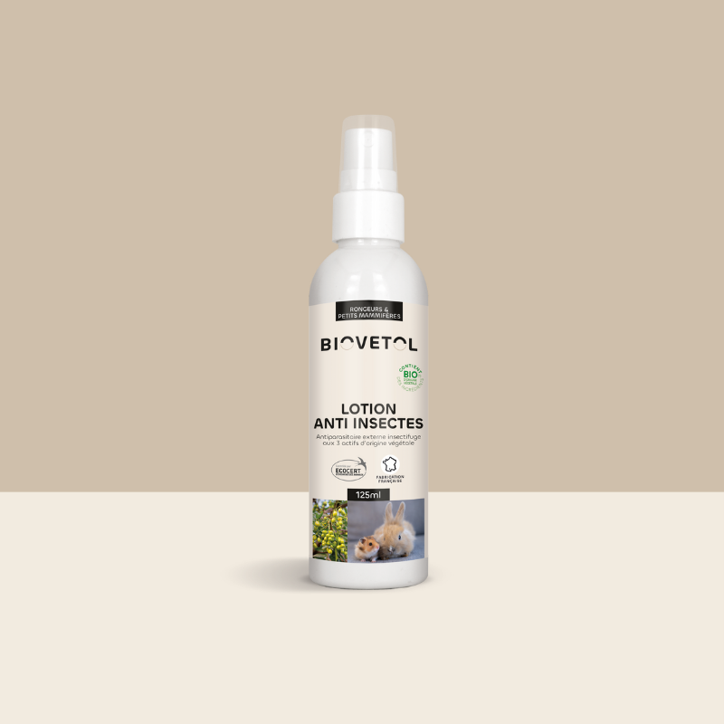 Lotion anti-insectes rongeurs et petits mammifères bio