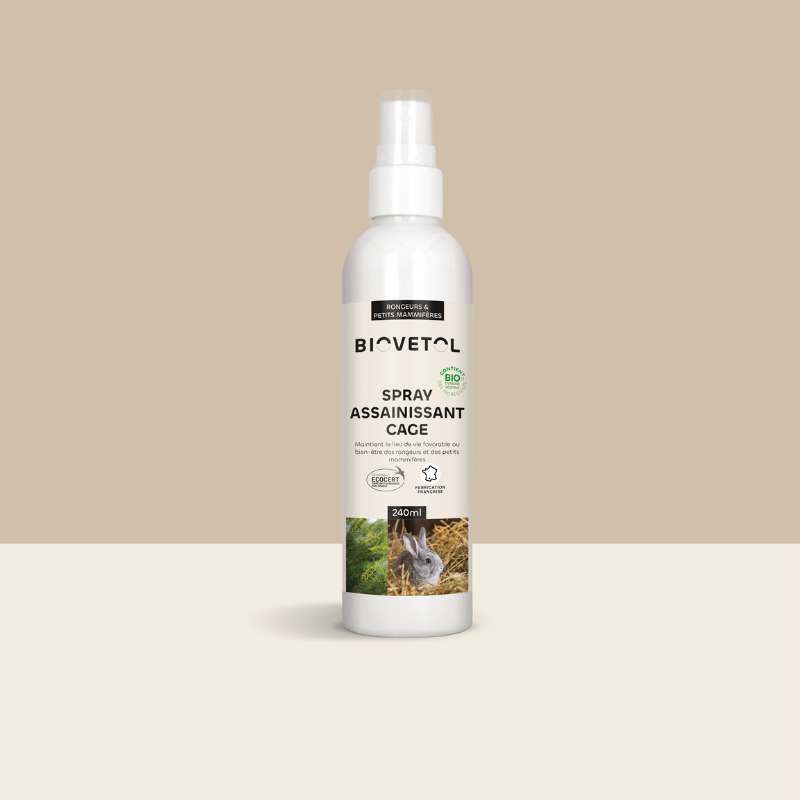 Spray assainissant cage rongeurs et petits mammifères bio