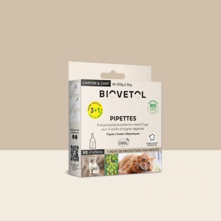 3 Pipettes insectifuges - Chaton / Chat bio