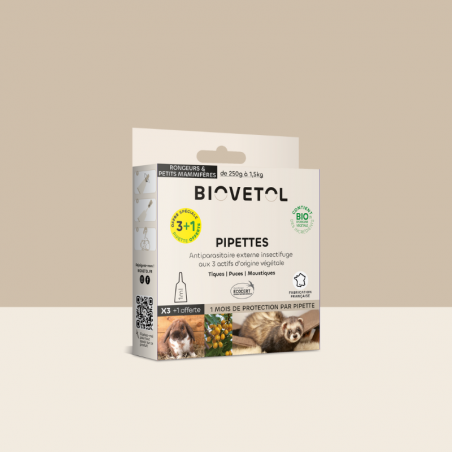 3 Pipettes rongeurs et petits mammifères bio