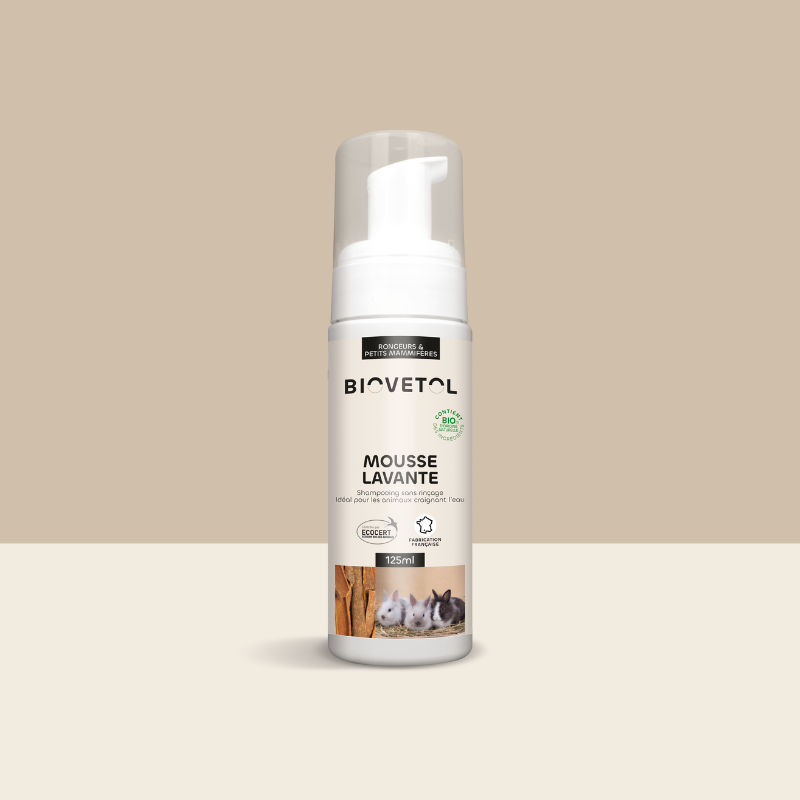 Mousse lavante pelage rongeurs et petits mammifères bio